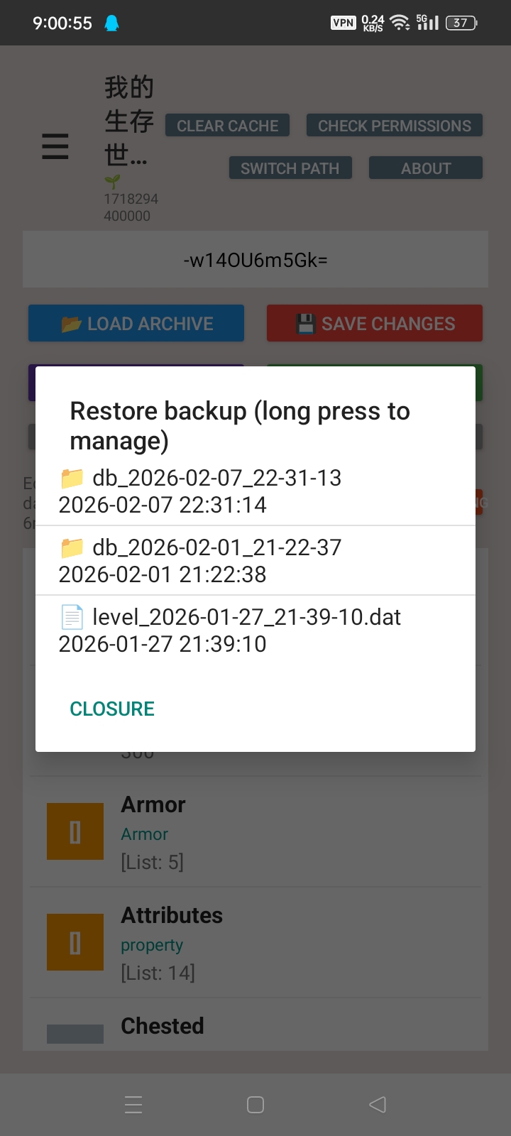 Restore backup